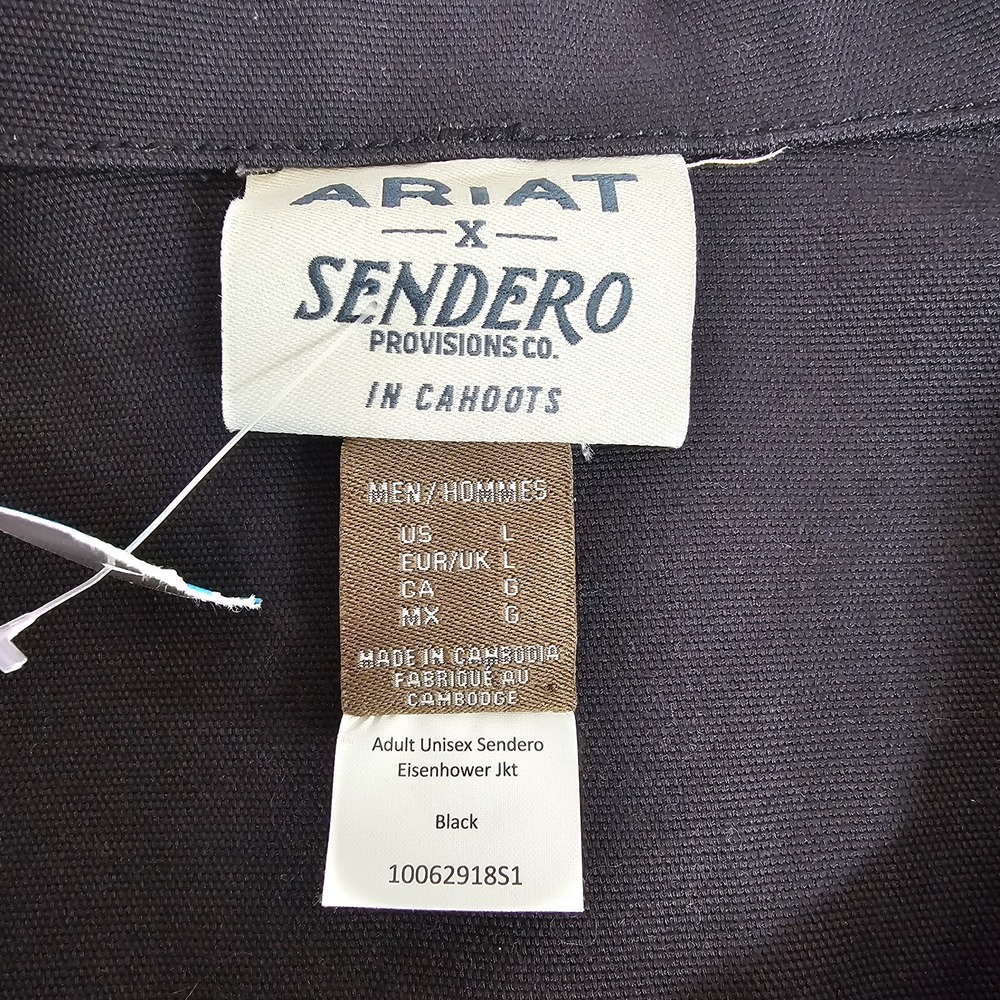 NEW Ariat X Sendero Stockton Jacket Mens Large Black Zip Front Patches Pockets - Picture 5 of 9